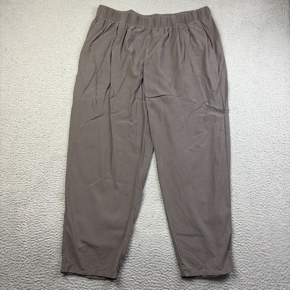 Eileen Fisher Pants Womens Silk Georgette Crepe Tapered Elastic Waist Pleated 1X